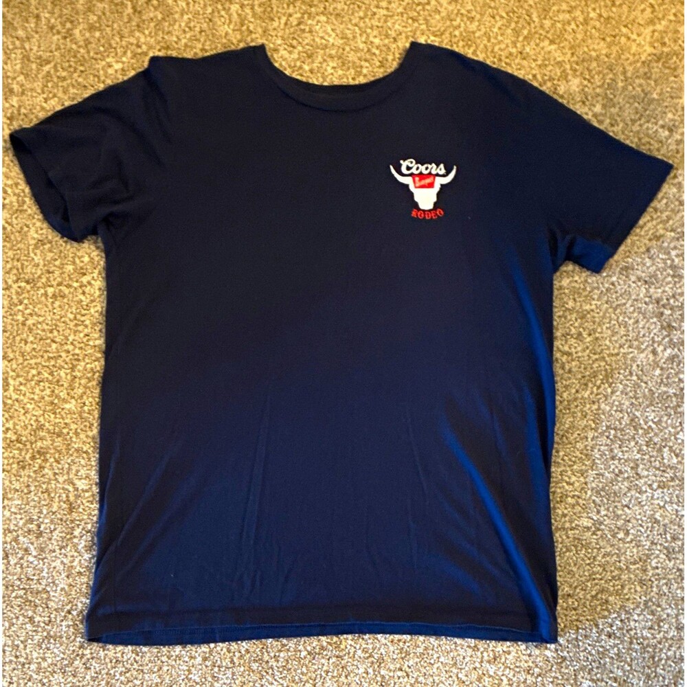Coors Banquet Rodeo Bull Skull Graphic Short Sleeve T-Shirt Black Breweriana